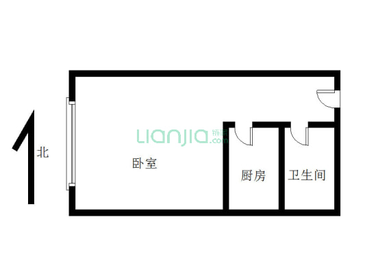 同善园银座 1室1厅 西-户型图