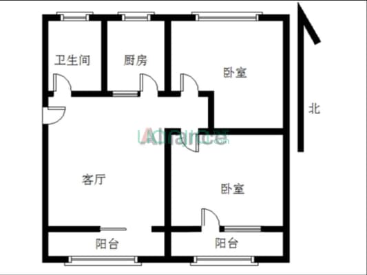 华光小区 2室2厅 南 北-户型图