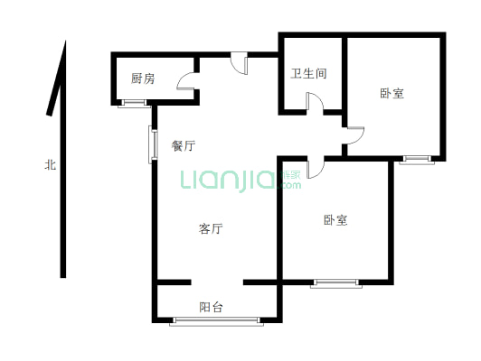 凯兴悦享城 2室2厅 南-户型图