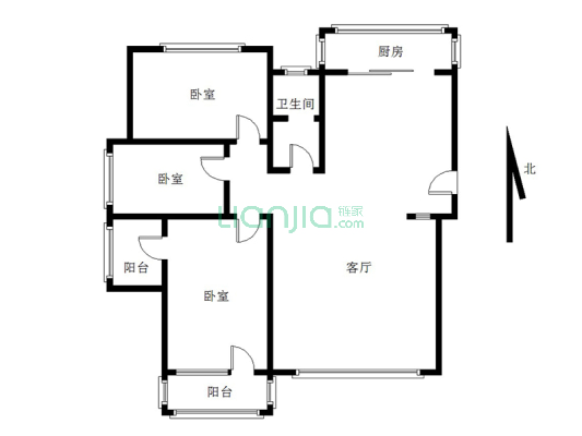 温馨小区 3室1厅 南 北-户型图