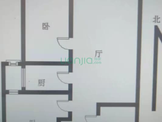 高楼层 全南大两居  格局方正带装修 房本满两年-户型图
