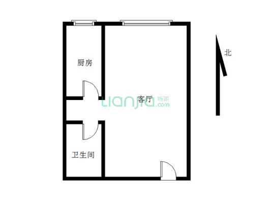 汇元尚品自住一居，户型方正，布局合理-户型图