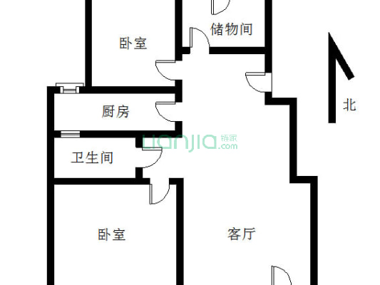 华融现代城 3室1厅 南 北-户型图