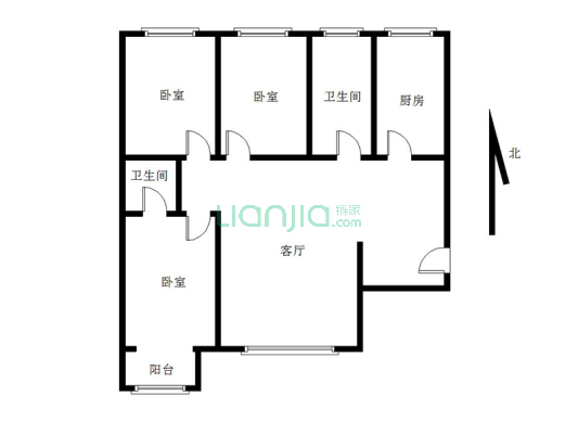 急售华阳路旁联合七号院通透3居-户型图