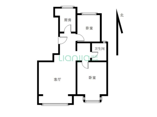 天地新城 2室2厅 南 北-户型图