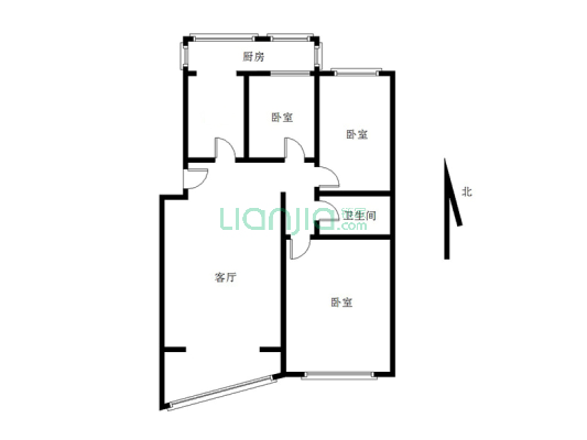 华阳水电小区 3室2厅 南 北-户型图