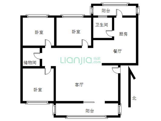 东兴北街光明小区南北通透大三居业主诚意出售-户型图