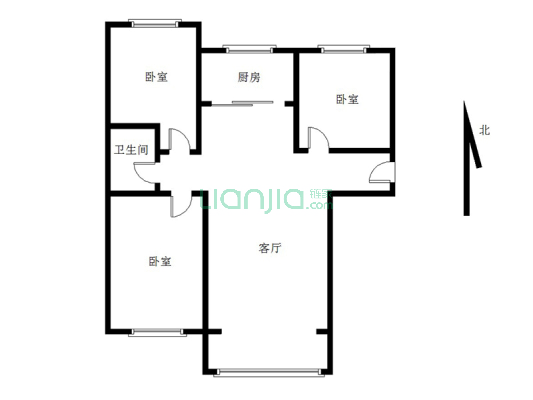 此房格局户型方正，中间楼层，精装修，南北通透-户型图