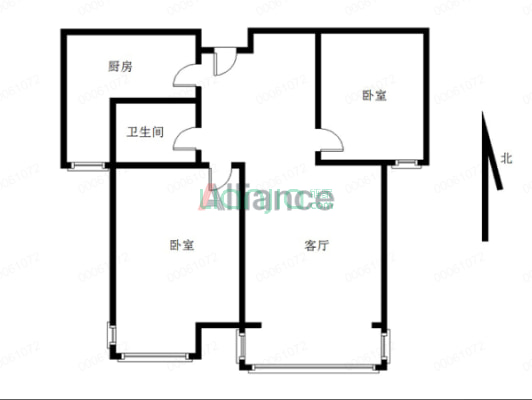 金品时代 2室1厅 南-户型图