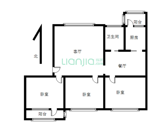 宜家旺附近单位房，小区环境干净，精装修拎包入住三层-户型图