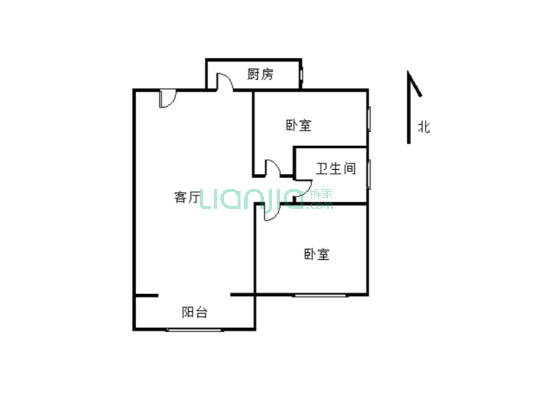 鸿坤理想湾北区 2室2厅 东南 南-户型图