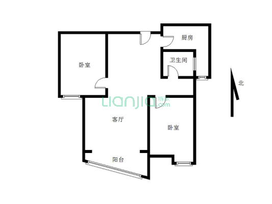 开发区 范阳路 御景园 高楼层 全阳2居 观景房-户型图