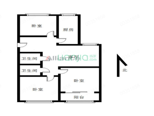 钻石旁。步梯房，大两居，出门838车站-户型图