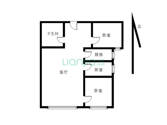 鸿坤理想湾南区 3室2厅 南-户型图
