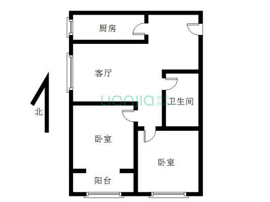 北新家园 2室2厅 南-户型图