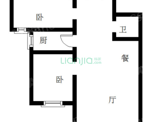 华阳东路南  联合七号院 正规两居室！！-户型图