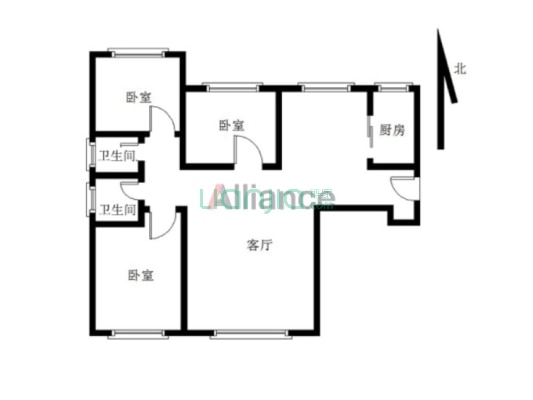 此房满二年，楼层好，视野好，全天采光，-户型图