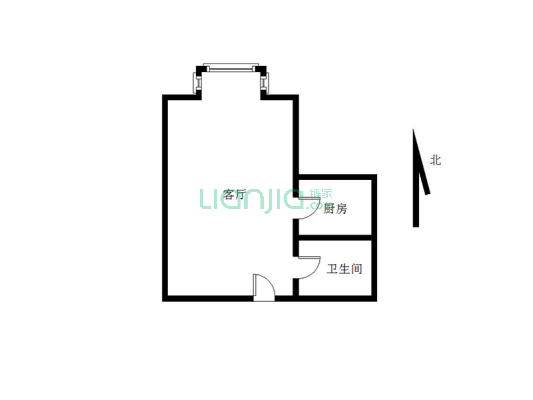 华阳路  双塔区  朝北一居可拎包入住-户型图