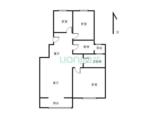 华融三居室纯南向自住精装修 有本 看房方便-户型图
