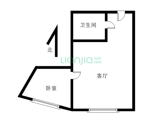 同善园银座 1室1厅 南-户型图