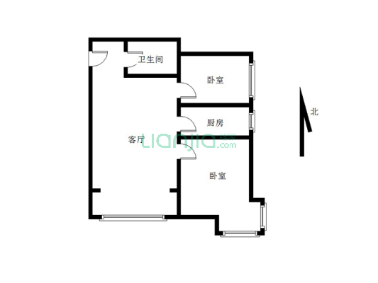 鹏渤印象城牛津花园 2室2厅 南-户型图