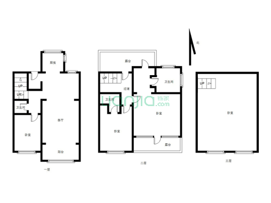 此房属于鸿坤理想湾叠拼别墅，电梯直接入户-户型图
