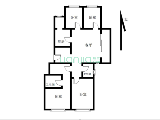 华融现代城 4室2厅 南 北-户型图