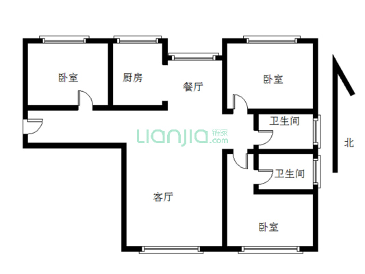 南北大三居，总价低，房本满二，税费少，-户型图