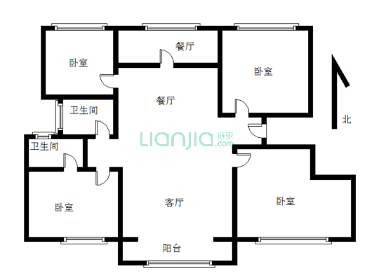 南北通透 采光好 视野好 交通便利-户型图