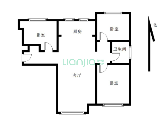 明卫东户 样板间大F户型 中层 南侧楼栋 出入方便-户型图
