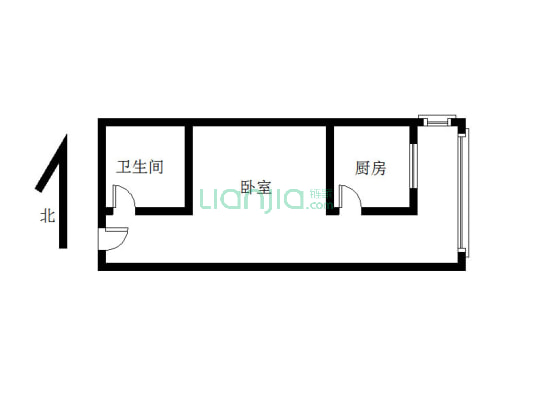善水永利花园 1室1厅 东-户型图