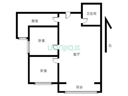 天筑逸城 2室2厅 南-户型图