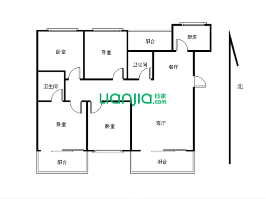 麒麟山庄 4室2厅 南