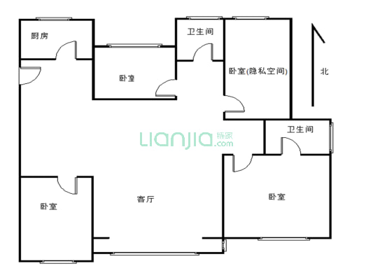 北江锦城 4室2厅 南 北