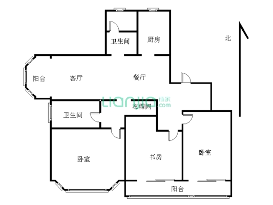 苏宁雅瑰园 3室1厅 南