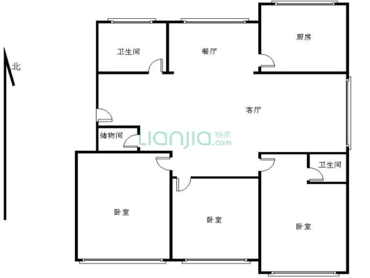 东庭公寓 3室2厅 南 北