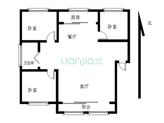 城市绿洲花园 3室2厅 南 北