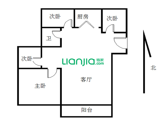 该房满两年 通风好 户型方正 居家装修 拎包入住