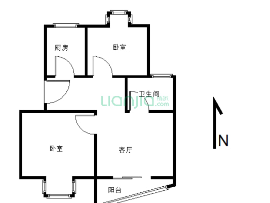 山水森林景轩花苑 2室2厅 南