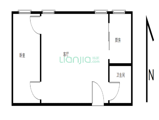 甲壳虫公寓 1室1厅 北