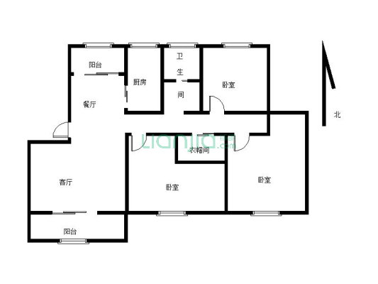 仙林东凤坛花园三室两厅一厨两卫-户型图