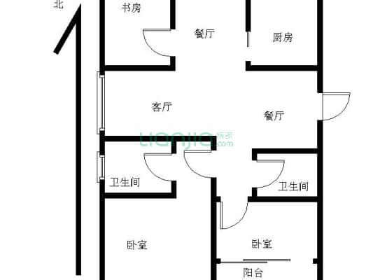 城西银泰旁，三室次新房，边套好户型