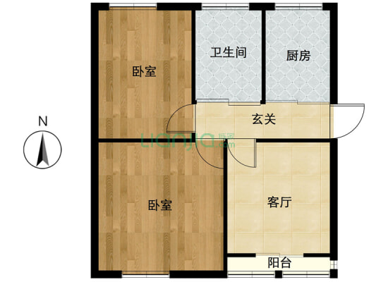 文三街小學學區房 黃金樓層 可改三房 無營業稅-戶型圖