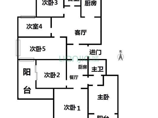 高楼边间，视野开阔，南北通，隔两套收租