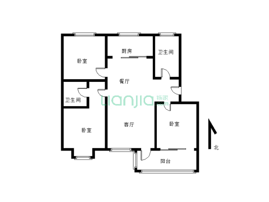 新月公寓 3室2厅 南