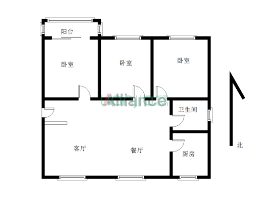 泾水公寓东区 3室2厅 南