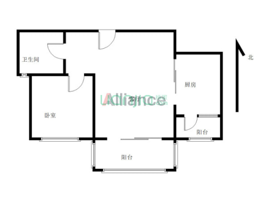 宏润花园 1室2厅 南