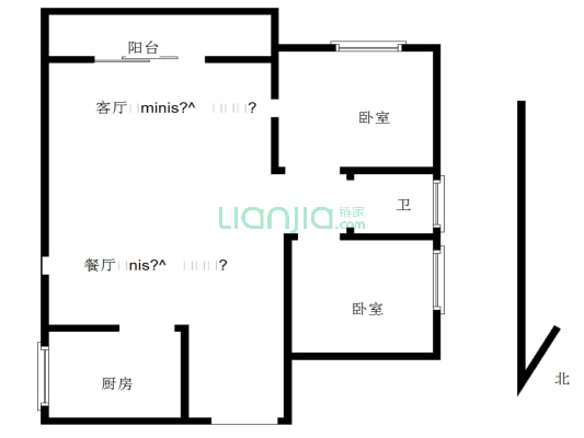 实达文华公寓 2室1厅 南