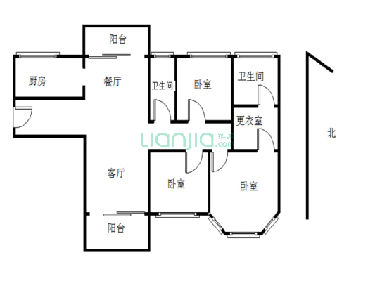 建发湾区C1户型，方正大3房，双阳台、精装修拎包入住