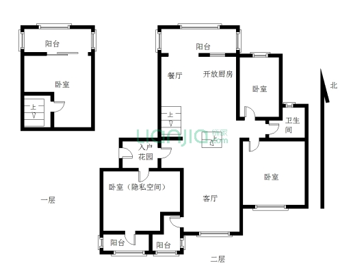 古龙高层五居室，一梯二户，通透户型，看房约